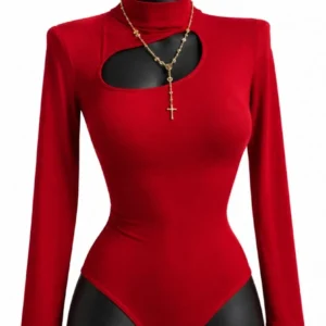 Body cuello alto con abertura