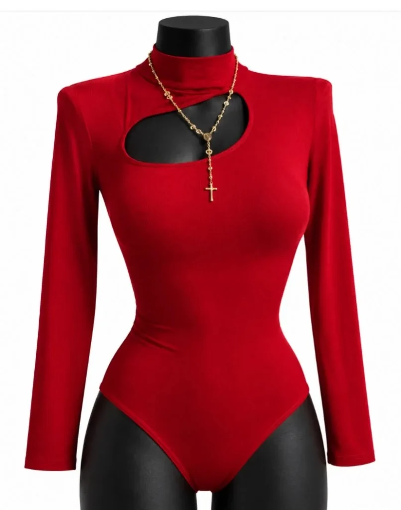 Body cuello alto con abertura
