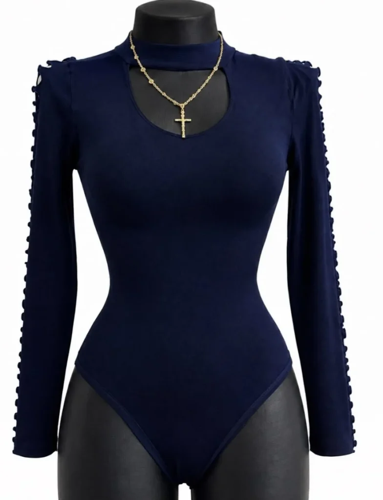 Body cuello con detalle en mangas