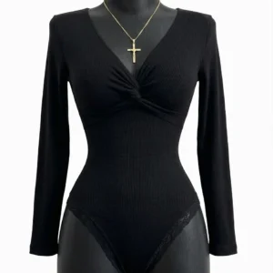 Body escote V con nudo