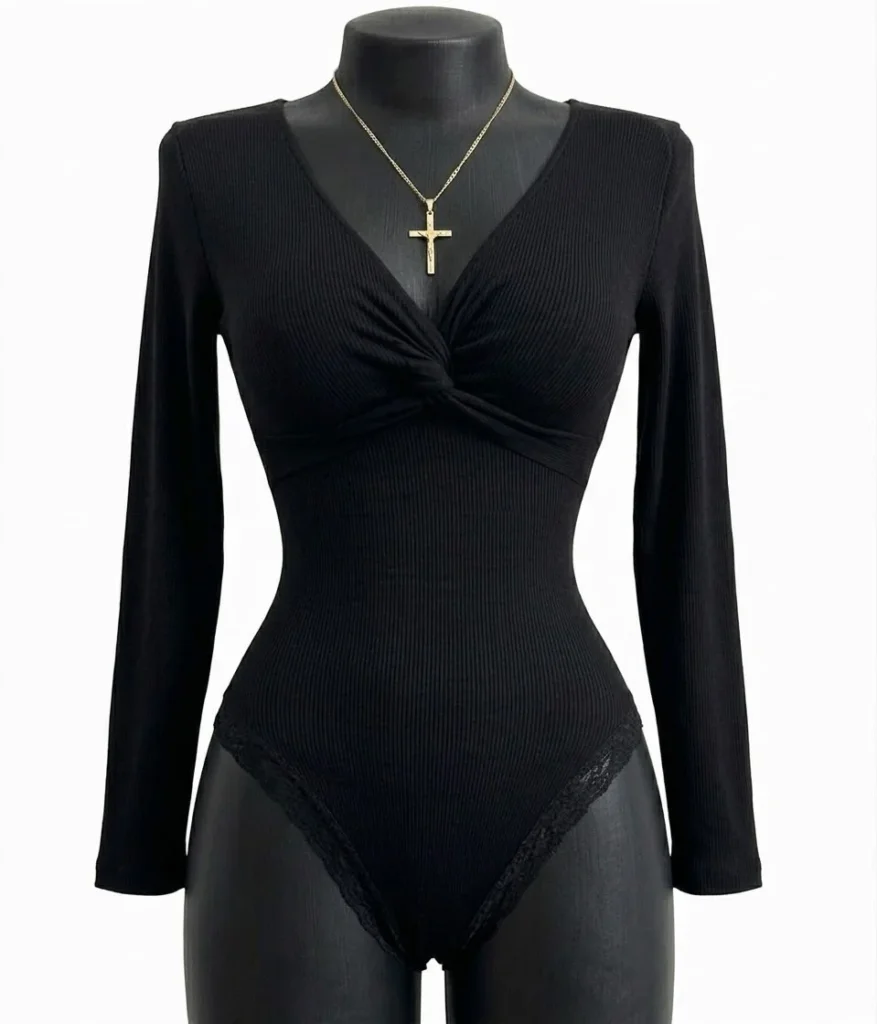 Body escote V con nudo